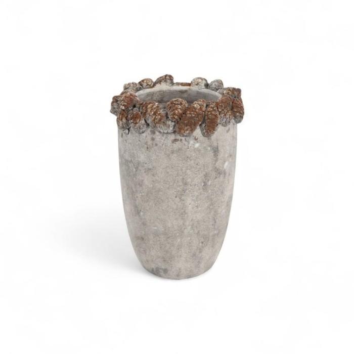 VASO PIGNE GRIGIO H.27